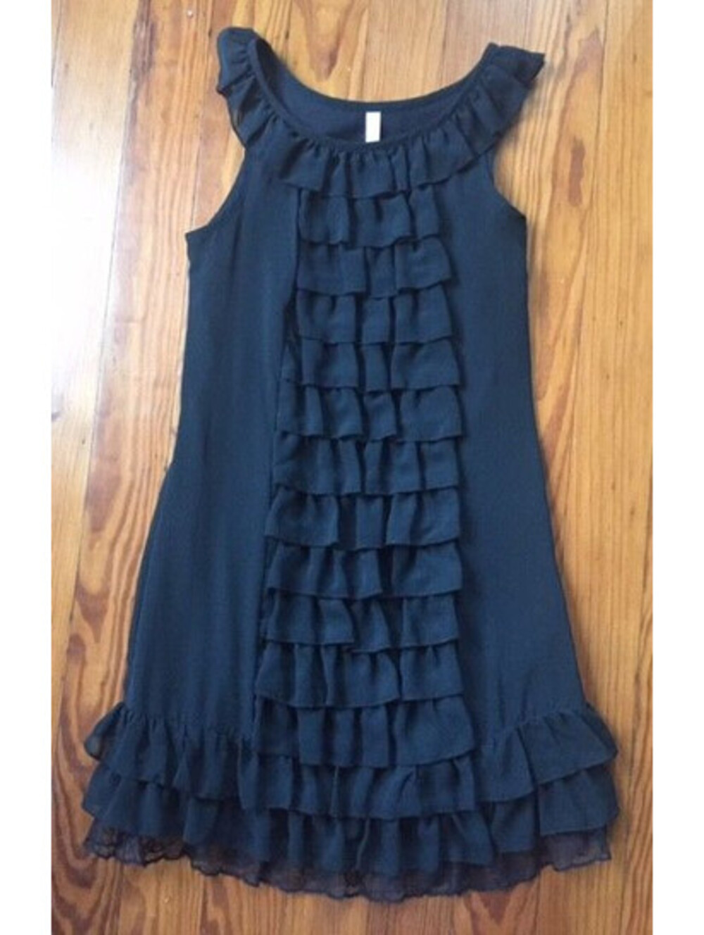 xhilaration RUFFLE PARTY DRESS COCKTAIL EVENING BLACK Womens Juniors Size S